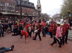 The Second Line Social Aid and Pleasure Society performing in Harvard Square